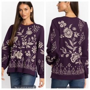Johnny Was IVEY HIGH SLIT SWEATSHIRT